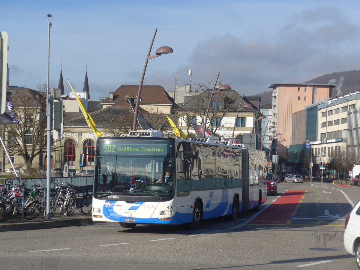 (214'561) - BOGG Wangen b.O. - Nr. 48/SO 83'511 - MAN am 20. Februar 2020 in Olten, Bahnhofbrcke