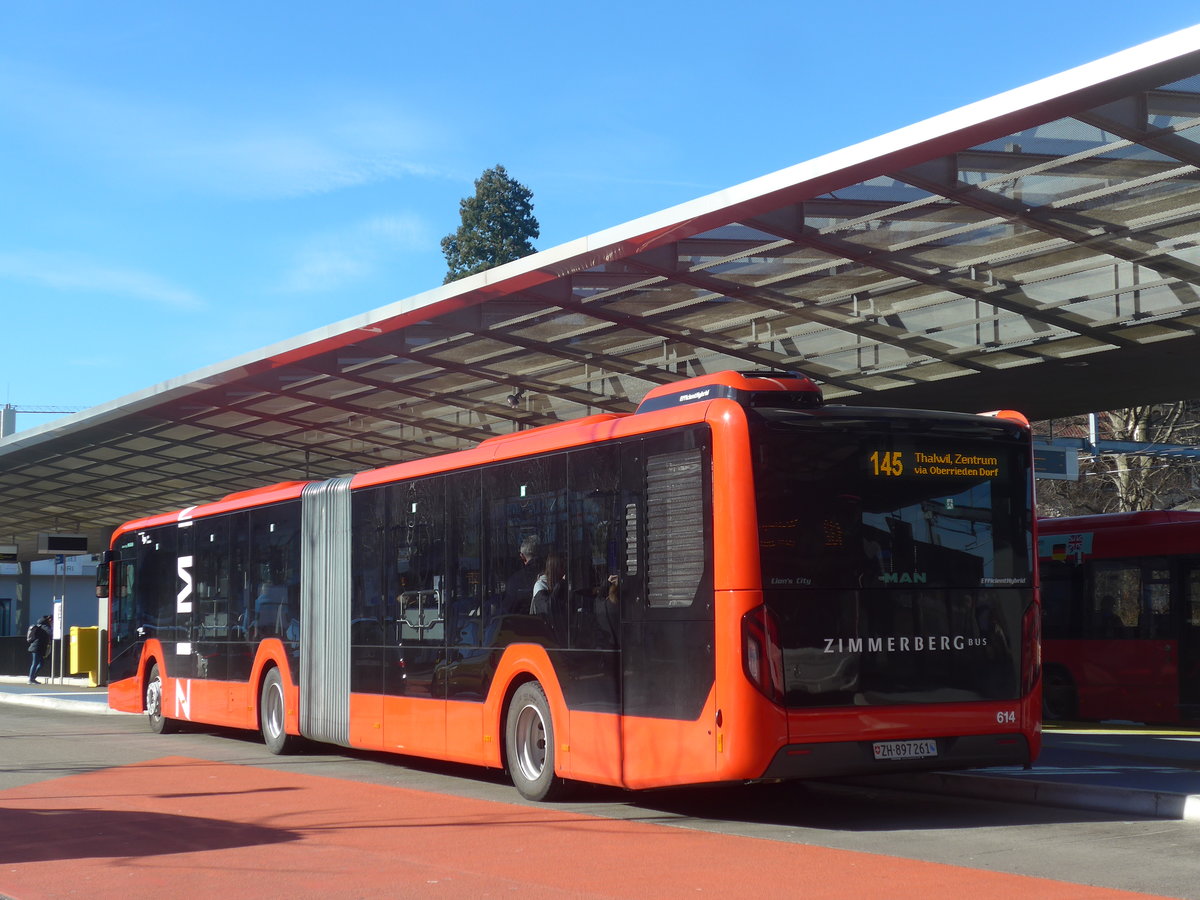 (214'675) - AHW Horgen - Nr. 614/ZH 897'261 - MAN am 20. Februar 2020 beim Bahnhof Horgen