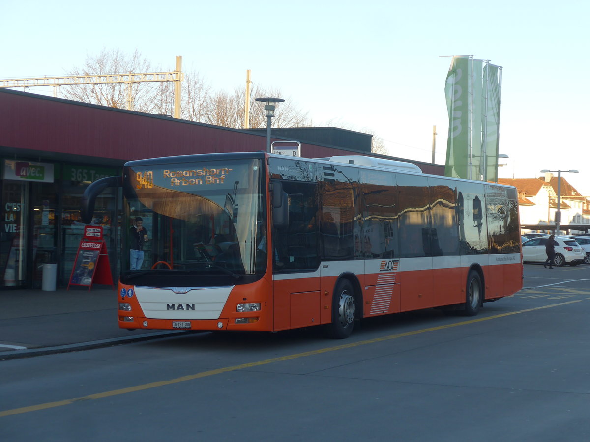 (214'692) - AOT Amriswil - Nr. 408/TG 121'300 - MAN (ex Nr. 12) am 20. Februar 2020 beim Bahnhof Amriswil