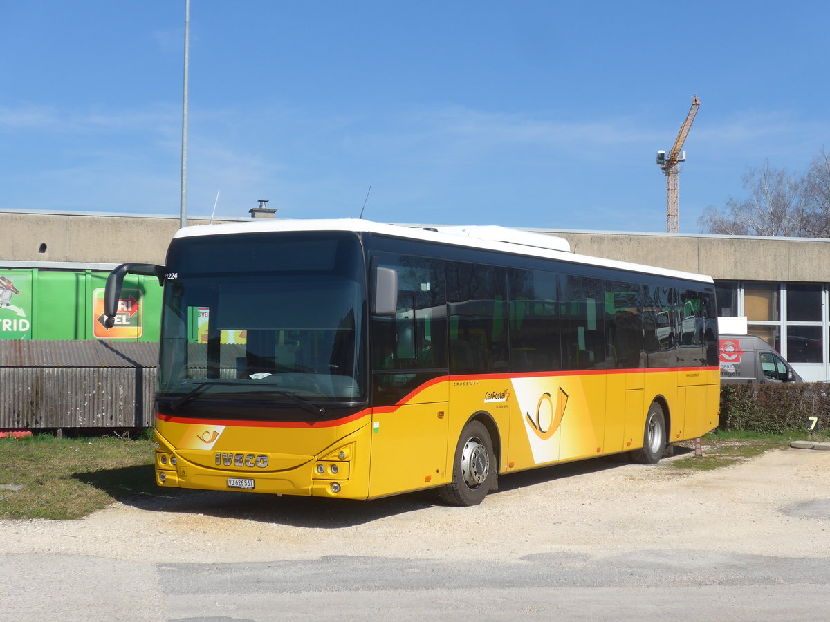 (215'218) - CarPostal Ouest - VD 626'567 - Iveco am 15. Mrz 2020 in Yverdon, Garage