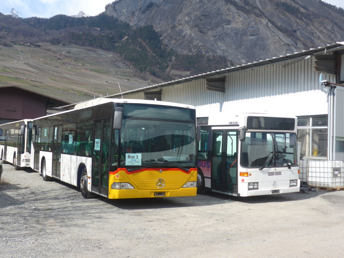 (215'311) - Buchard, Leytron - Nr. 61 - Mercedes (ex TPM Morges Nr. 60; ex TPL Lugano Nr. 3) am 20. Mrz 2020 in Leytron, Garage