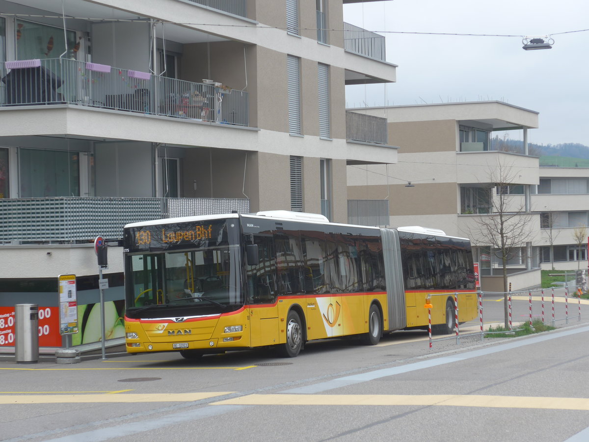 (215'366) - Steiner, Ortschwaben - Nr. 10/BE 32'923 - MAN am 22. Mrz 2020 beim Bahnhof Thrishaus Dorf