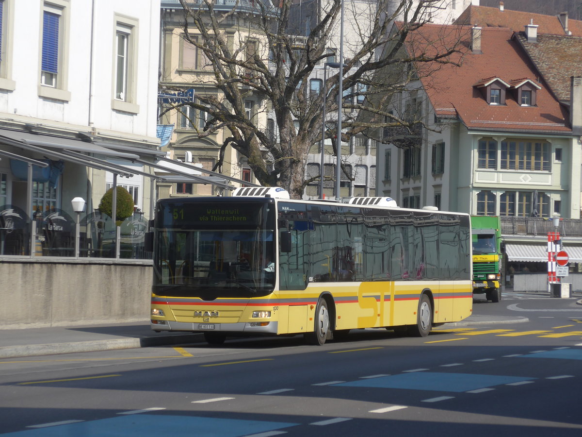 (215'807) - STI Thun - Nr. 130/BE 801'130 - MAN am 2. April 2020 in Thun, Guisanplatz