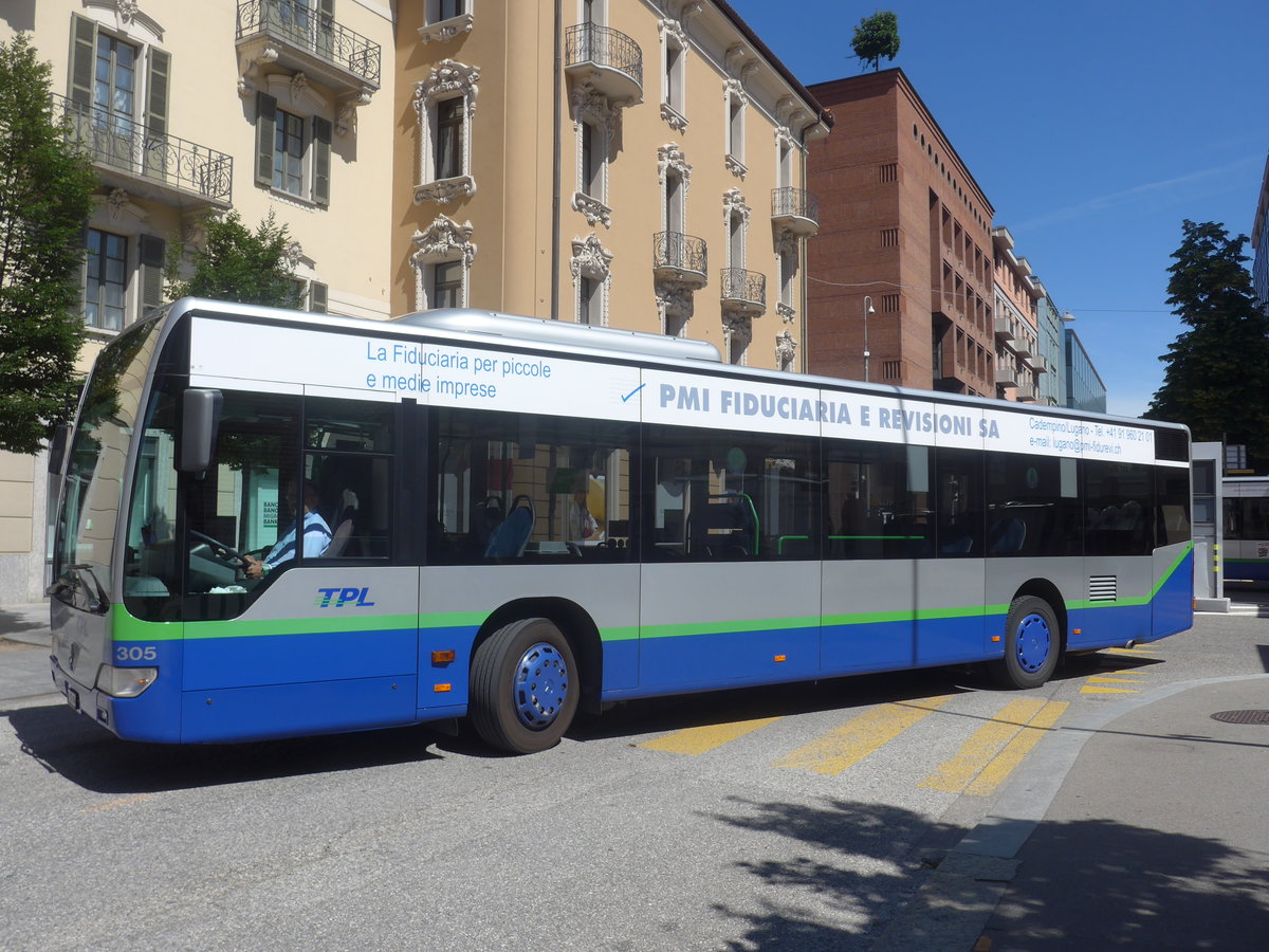 (217'309) - TPL Lugano - Nr. 305/TI 225'106 - Mercedes am 24. Mai 2020 in Lugano, Centro