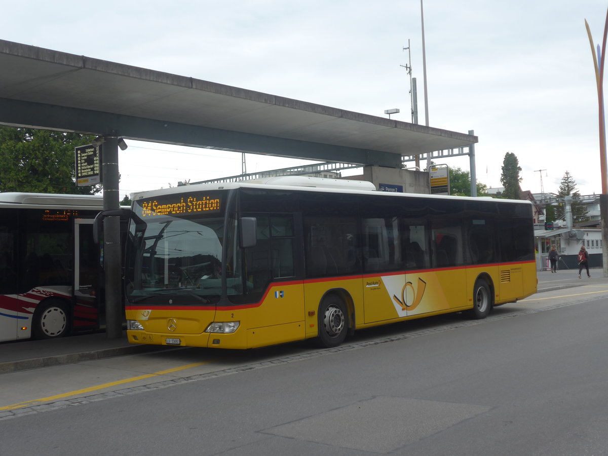 (218'016) - SB Trans, Sursee - Nr. 2/LU 15'692 - Mercedes am 14. Juni 2020 beim Bahnhof Sursee