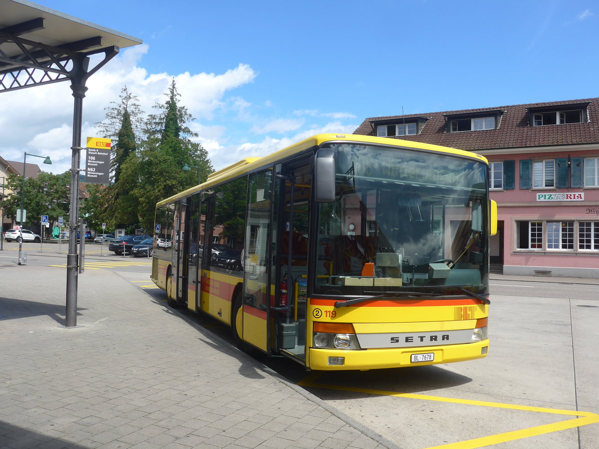 (218'213) - ASW Wintersingen - Nr. 2(119)/BL 7678 - Setra am 28. Juni 2020 beim Bahnhof Sissach