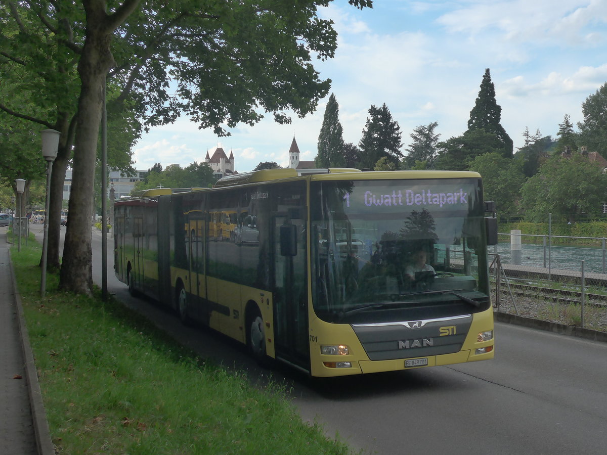 (218'722) - STI Thun - Nr. 701/BE 849'701 - MAN am 14. Juli 2020 in Thun, Rosenau