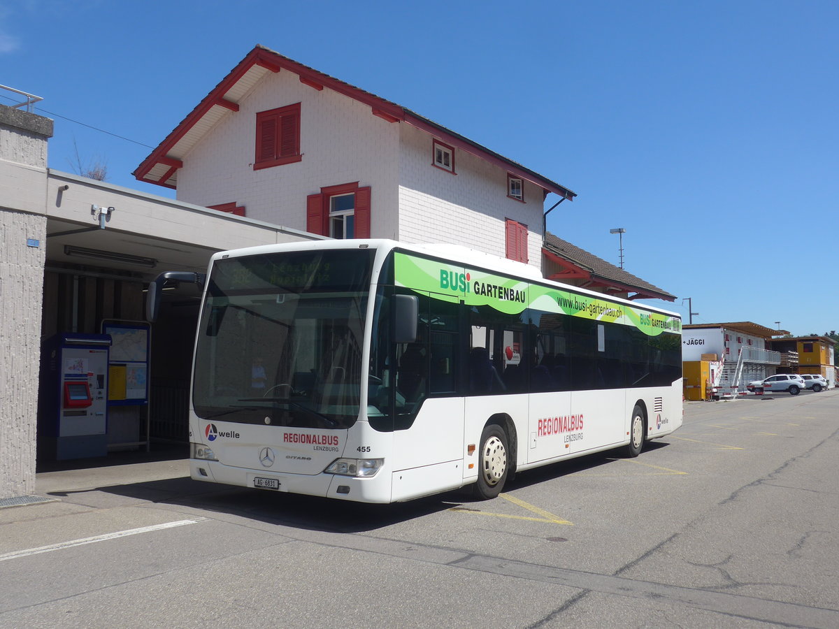 (218'834) - Knecht, Windisch - Nr. 455/AG 6831 - Mercedes am 19. Juli 2020 beim Bahnhof Mgenwil