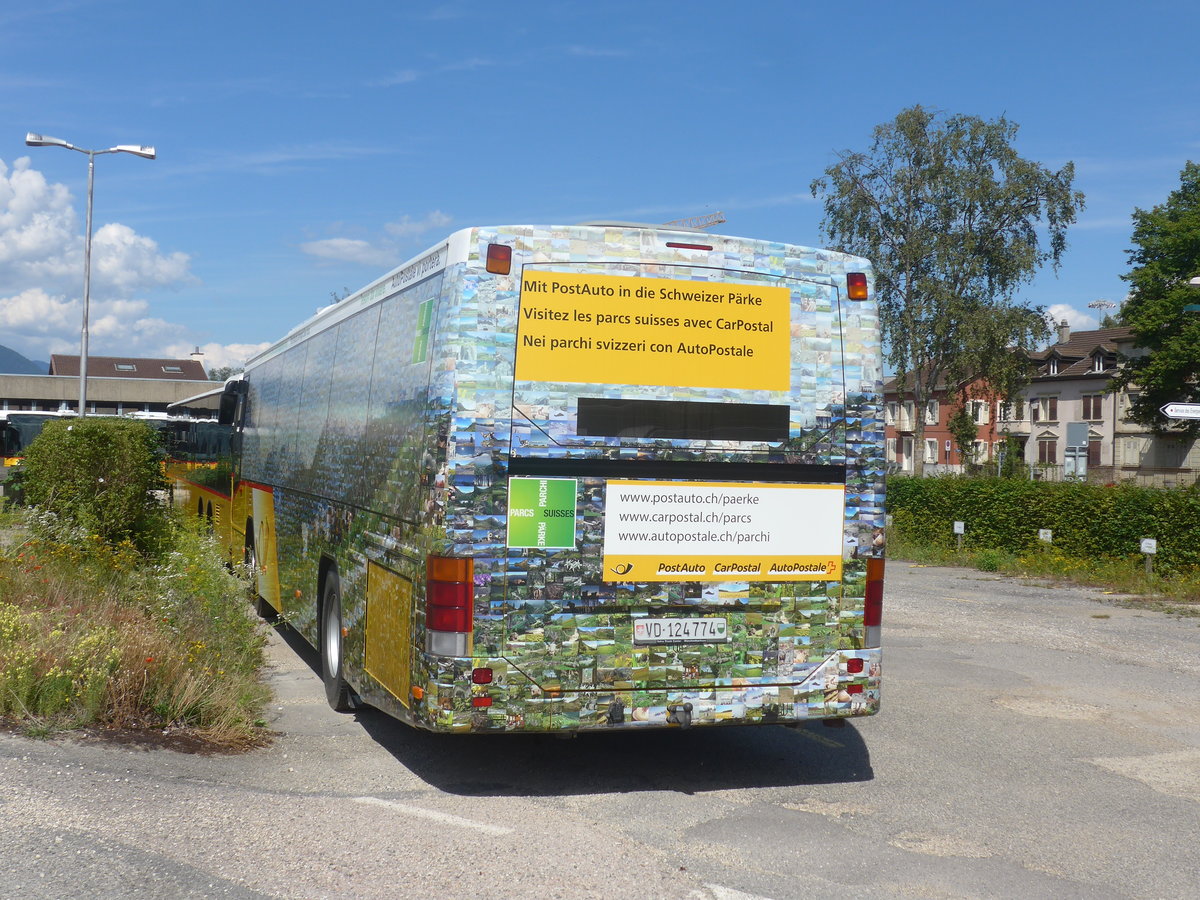 (219'061) - CarPostal Ouest - VD 124'774 - Volvo am 25. juli 2020 in Yverdon, Garage