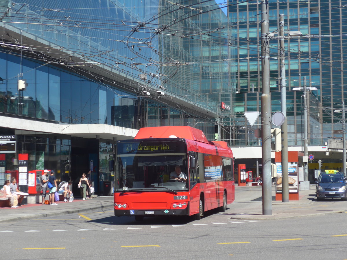 (219'184) - Bernmobil, Bern - Nr. 123/BE 624'123 - Volvo am 27. Juli 2020 beim Bahnhof Bern