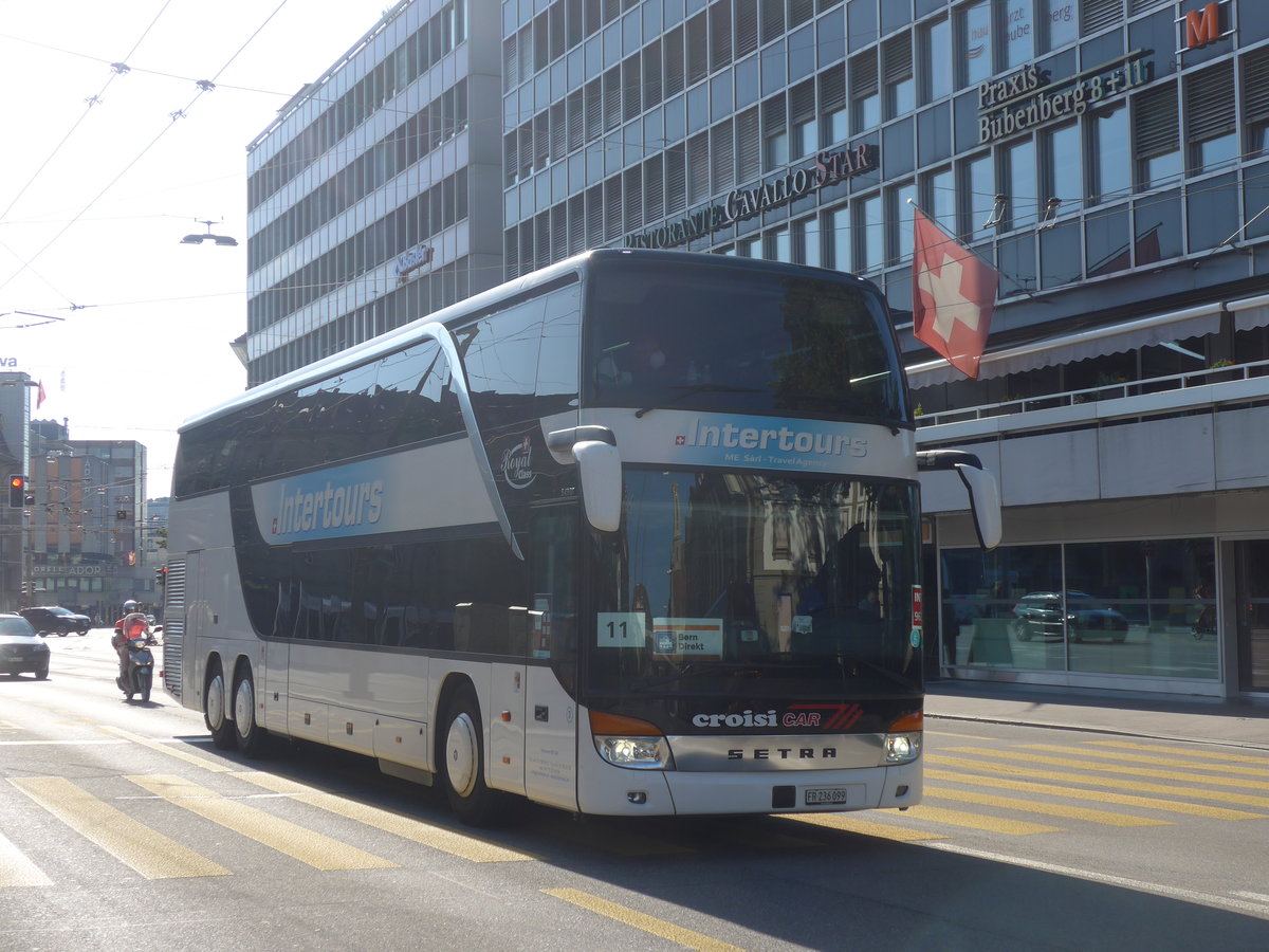 (219'632) - Intertours, Domdidier - Nr. 3/FR 236'099 - Setra am 9. August 2020 beim Bahnhof Bern