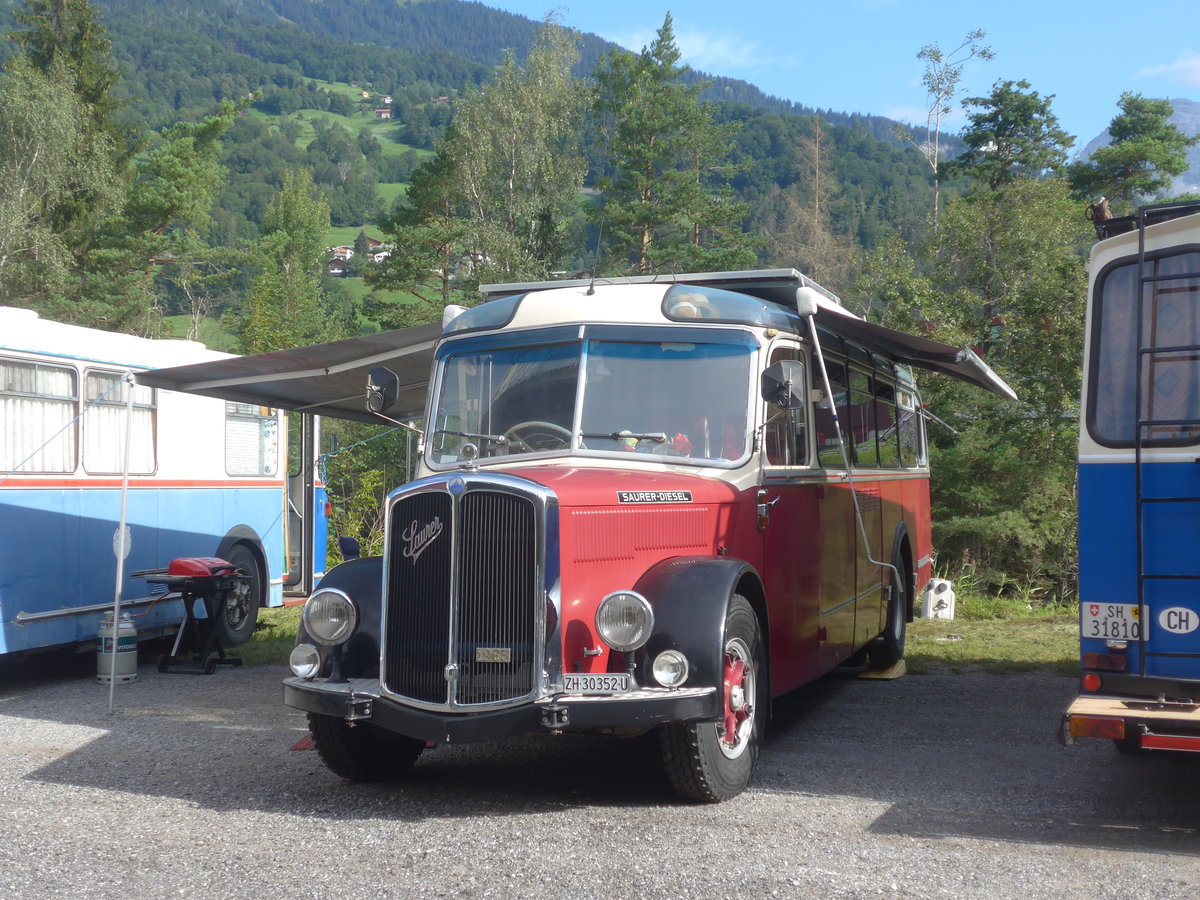 (219'698) - Morger, Horgenberg - ZH 30'352 U - Saurer/Tscher (ex P 23'167; ex Casper, Lenzerheide) am 16. August 2020 in Grsch, Bergbahnen