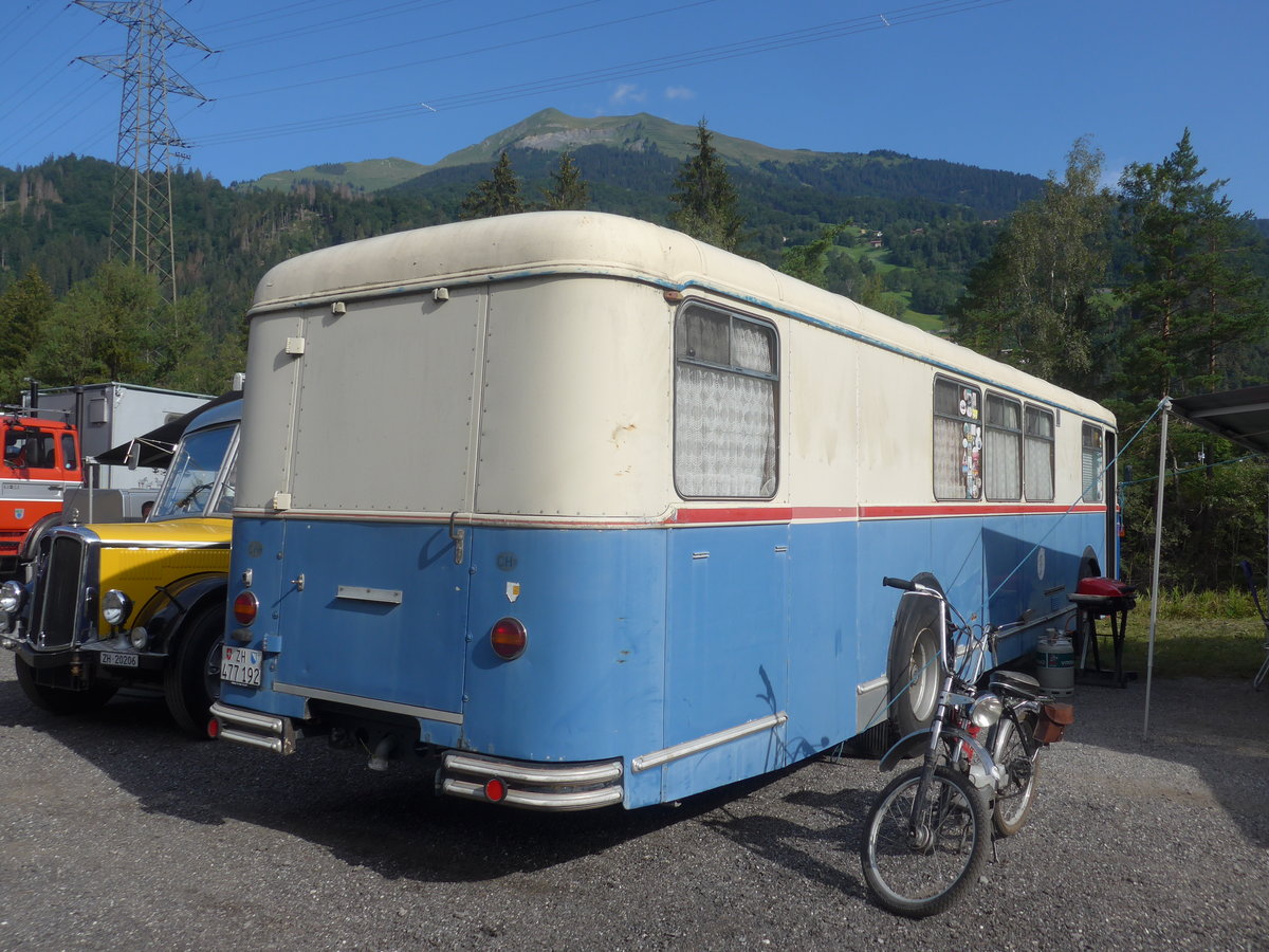 (219'701) - Oswald, Stallikon - ZH 477'192 - FBW/Hess (ex AAGR Rothenburg Nr. 44) am 16. August 2020 in Grsch, Bergbahnen