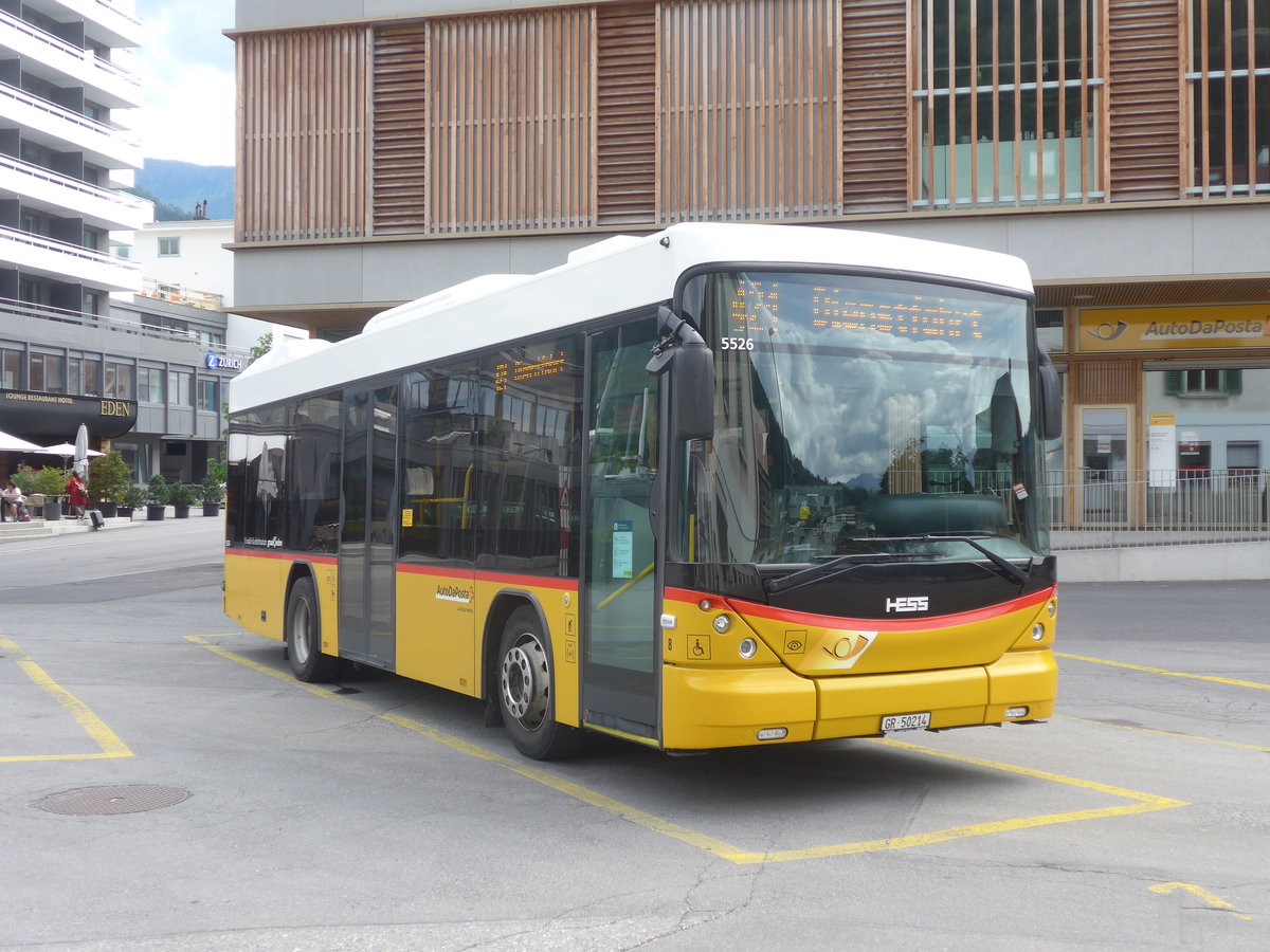 (219'819) - Fontana, Ilanz - Nr. 8/GR 50'214 - Scania/Hess am 16. August 2020 beim Bahnhof Ilanz