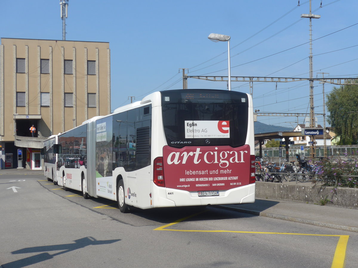 (220'737) - Knecht, Windisch - Nr. 441/AG 478'914 - Mercedes am 13. September 2020 beim Bahnhof Lenzburg