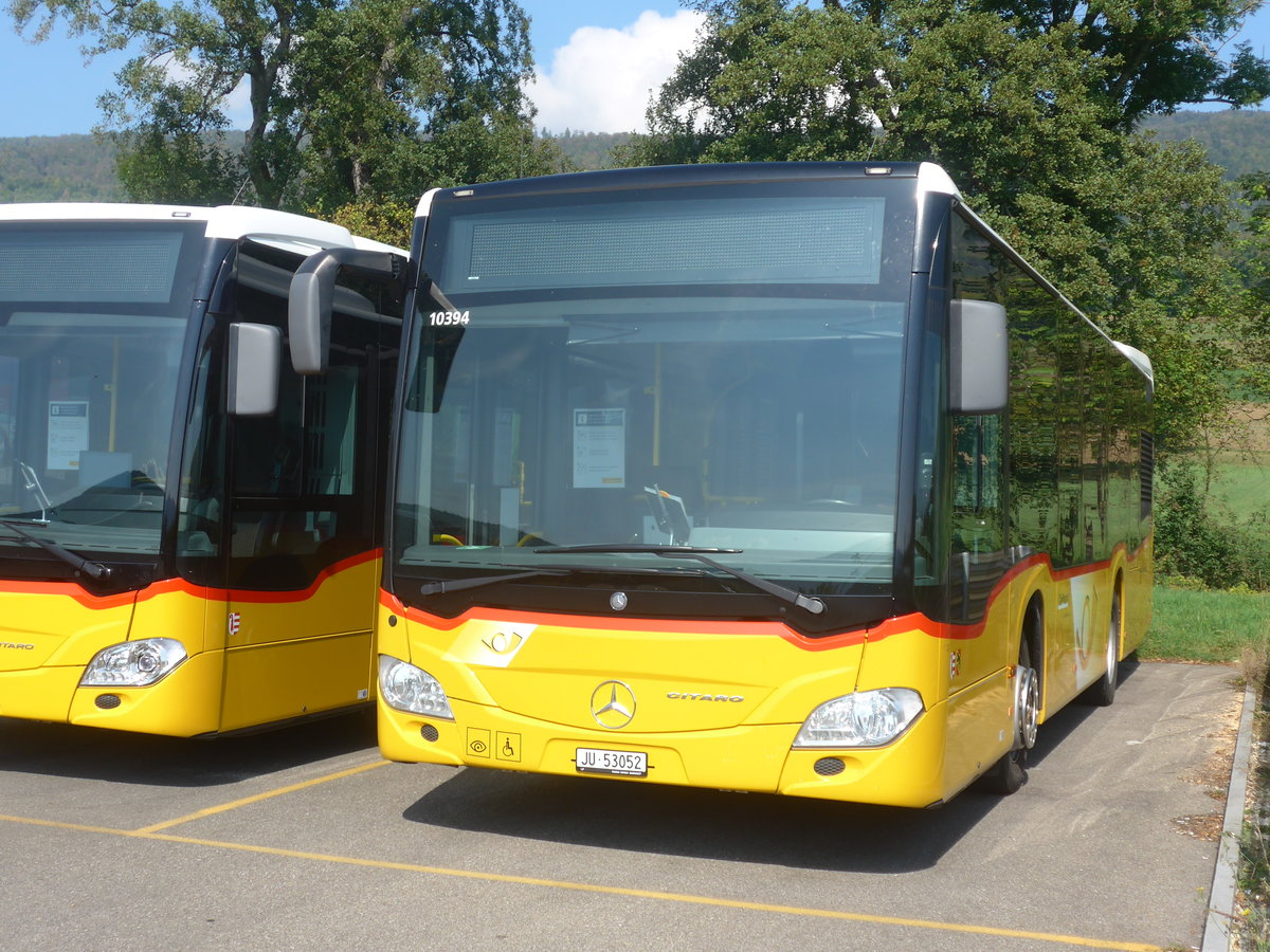 (220'832) - CarPostal Ouest - JU 53'052 - Mercedes (ex Nr. 7) am 20. September 2020 in Develier, Parkplatz