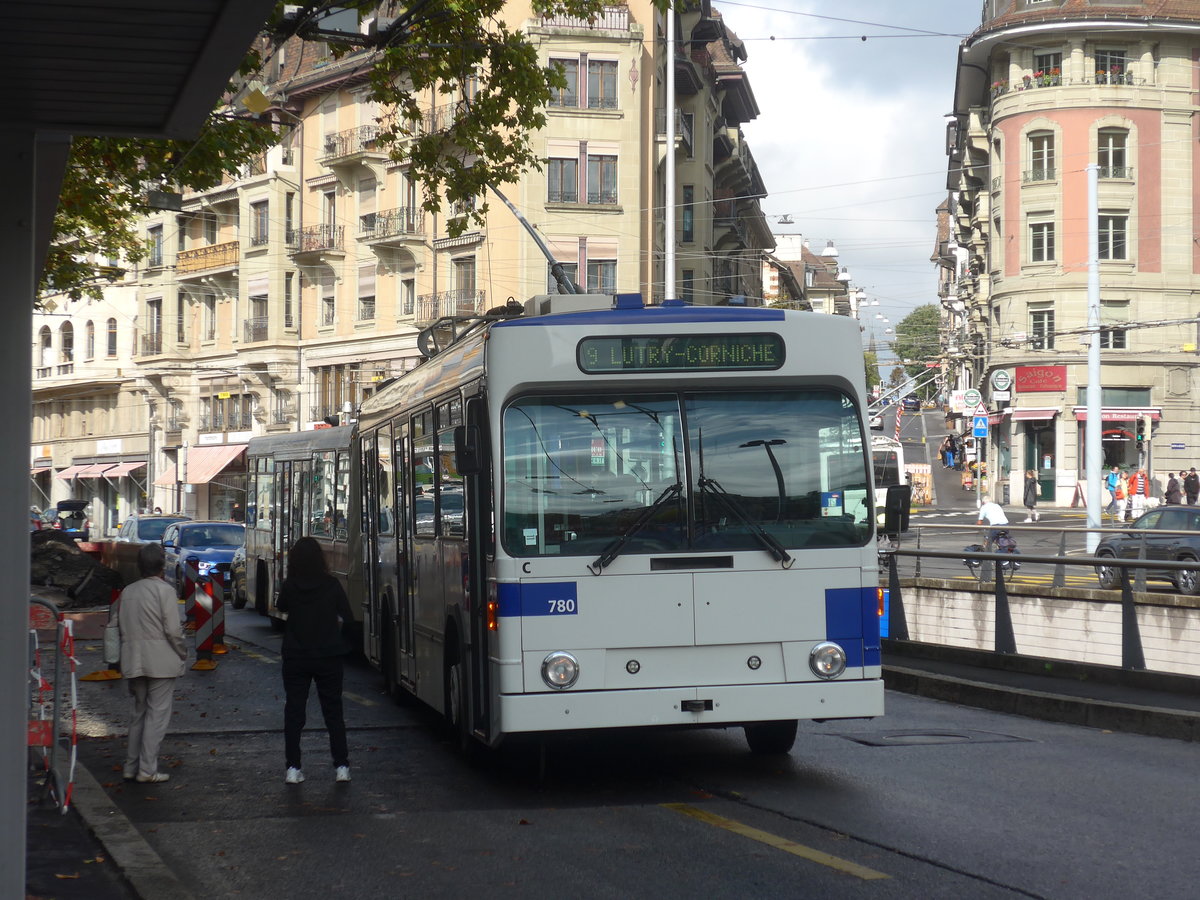 (221'059) - TL Lausanne - Nr. 780 - NAW/Lauber Trolleybus am 23. September 2020 in Lausanne, Chauderon