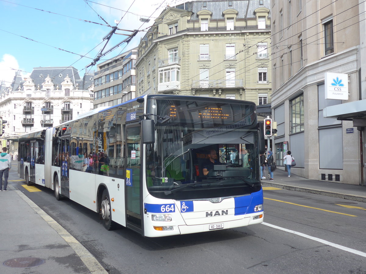 (221'075) - TL Lausanne - Nr. 664/VD 1661 - MAN am 23. September 2020 in Lausanne, Bel-Air