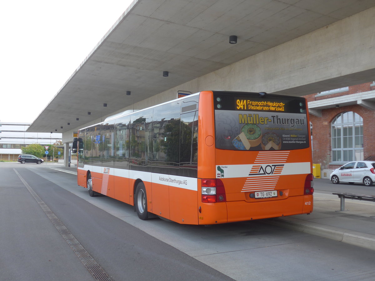 (221'201) - AOT Amriswil - Nr. 412/TG 692 - MAN am 24. September 2020 in Arbon, Bushof