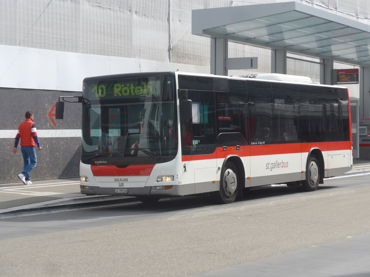 (221'228) - St. Gallerbus - Nr. 248/SG 198'248 - MAN/Gppel (ex ASm Langenthal Nr. 33) am 24. September 2020 beim Bahnhof St. Gallen