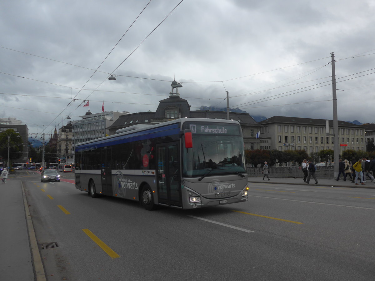 (221'401) - AAGR Rothenburg - Nr. 53/LU 154'067 - Iveco am 25. September 2020 in Luzern, Bahnhofbrcke