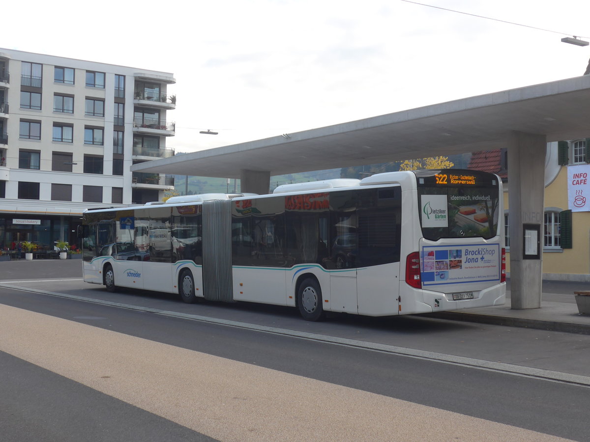 (222'463) - Schneider, Ermenswil - Nr. 3/SG 289'751 - Mercedes am 22. Oktober 2020 beim Bahnhof Wattwil