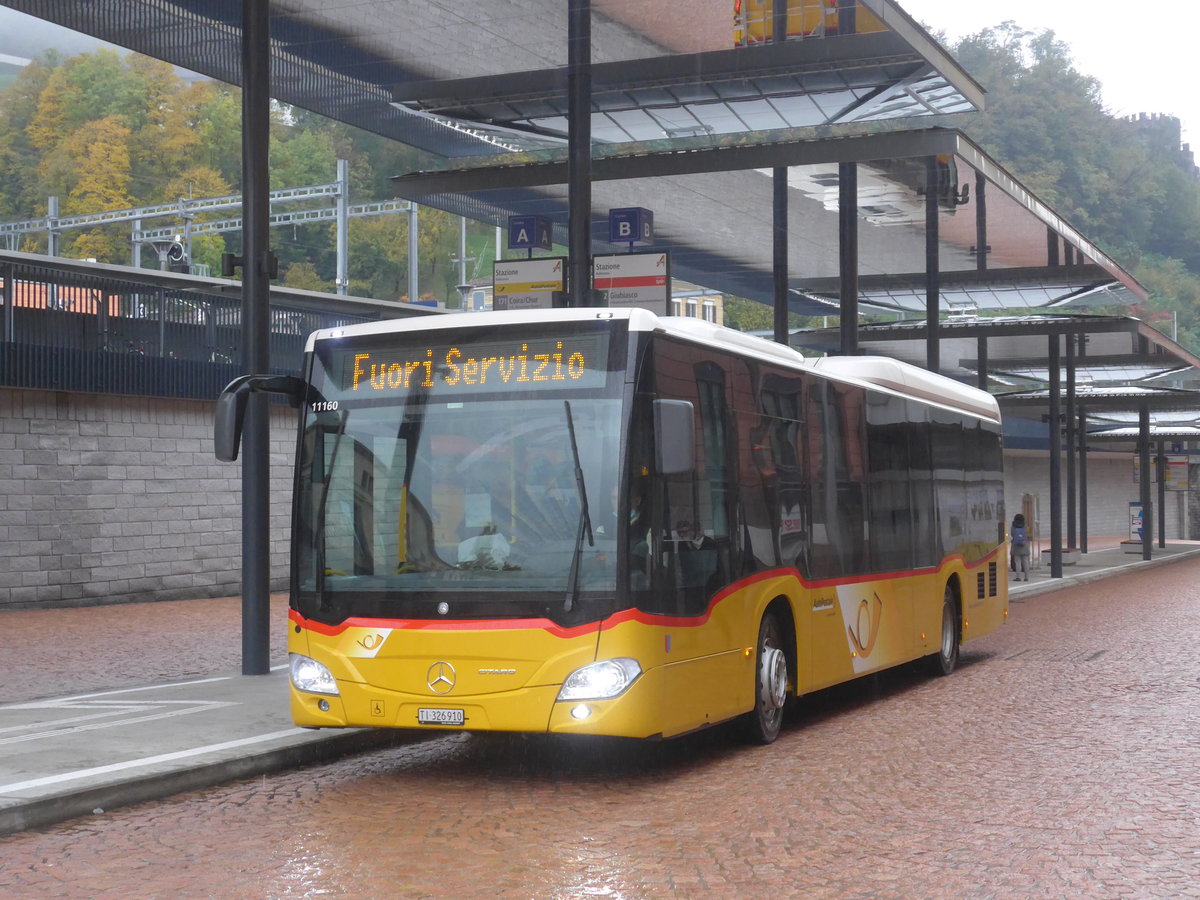 (222'523) - AutoPostale Ticino - TI 326'910 - Mercedes am 23. Oktober 2020 beim Bahnhof Bellinzona