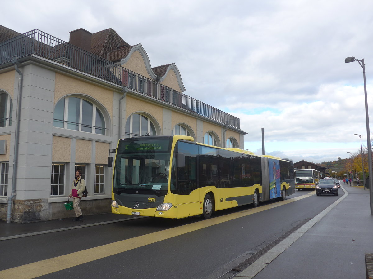 (222'601) - STI Thun - Nr. 161/BE 752'161 - Mercedes am 24. Oktober 2020 beim Bahnhof Spiez