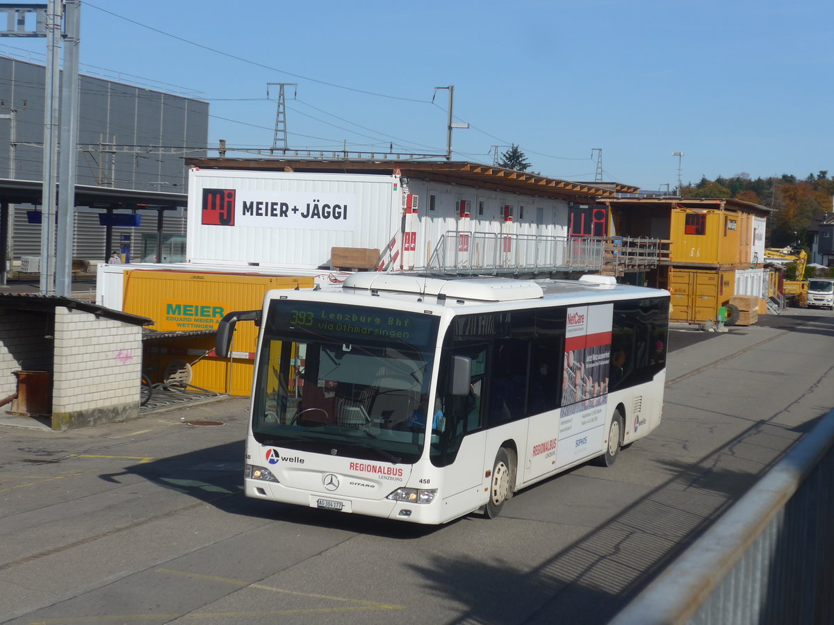 (222'680) - Knecht, Windisch - Nr. 458/AG 304'177 - Mercedes am 25. Oktober 2020 beim Bahnhof Mgenwil