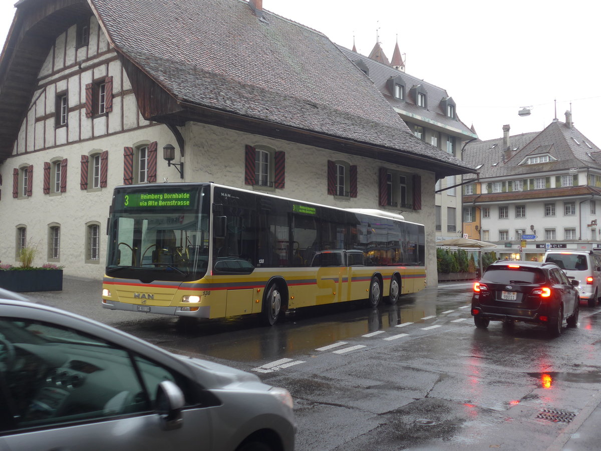 (222'720) - STI Thun - Nr. 138/BE 801'138 - MAN am 26. Oktober 2020 in Thun, Sternenplatz