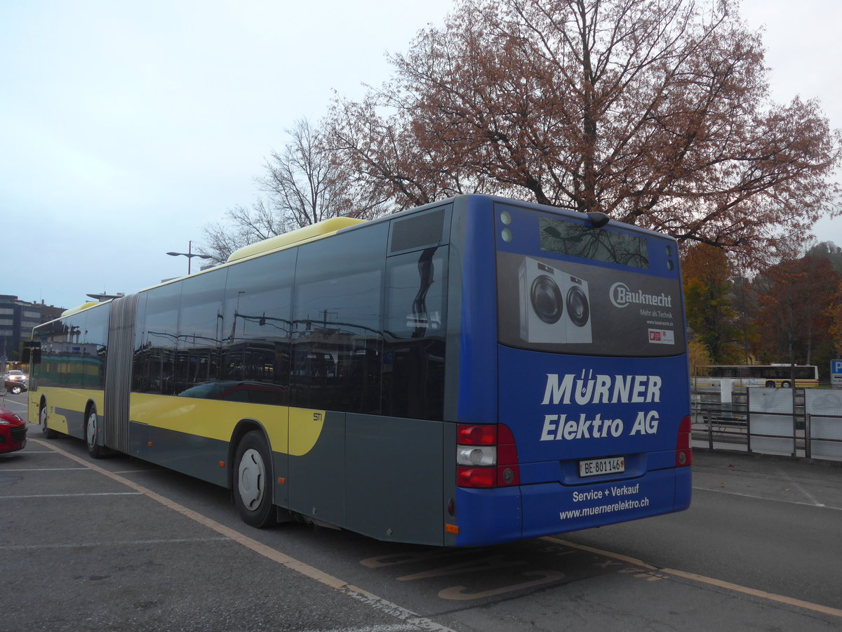 (222'734) - STI Thun - Nr. 146/BE 801'146 - MAN am 1. November 2020 in Thun, CarTerminal