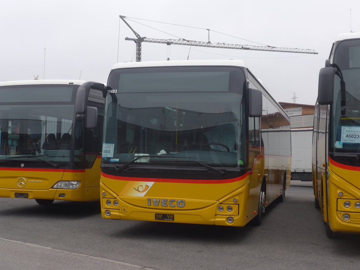 (222'886) - CarPostal Ouest - PID 11'483 - Iveco am 29. November 2020 in Kerzers, Interbus