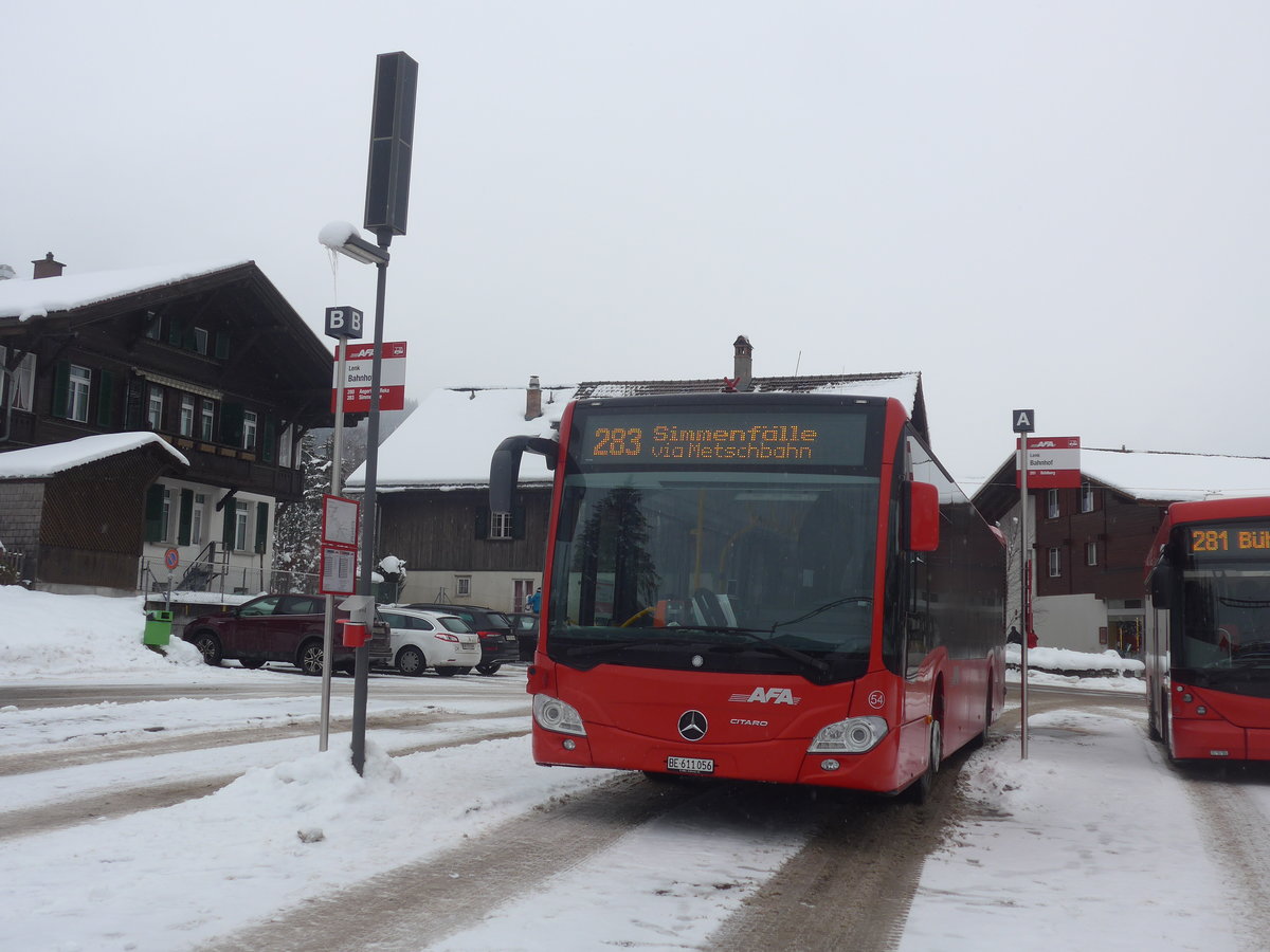 (222'992) - AFA Adelboden - Nr. 54/BE 611'056 - Mercedes am 12. Dezember 2020 beim Bahnhof Lenk