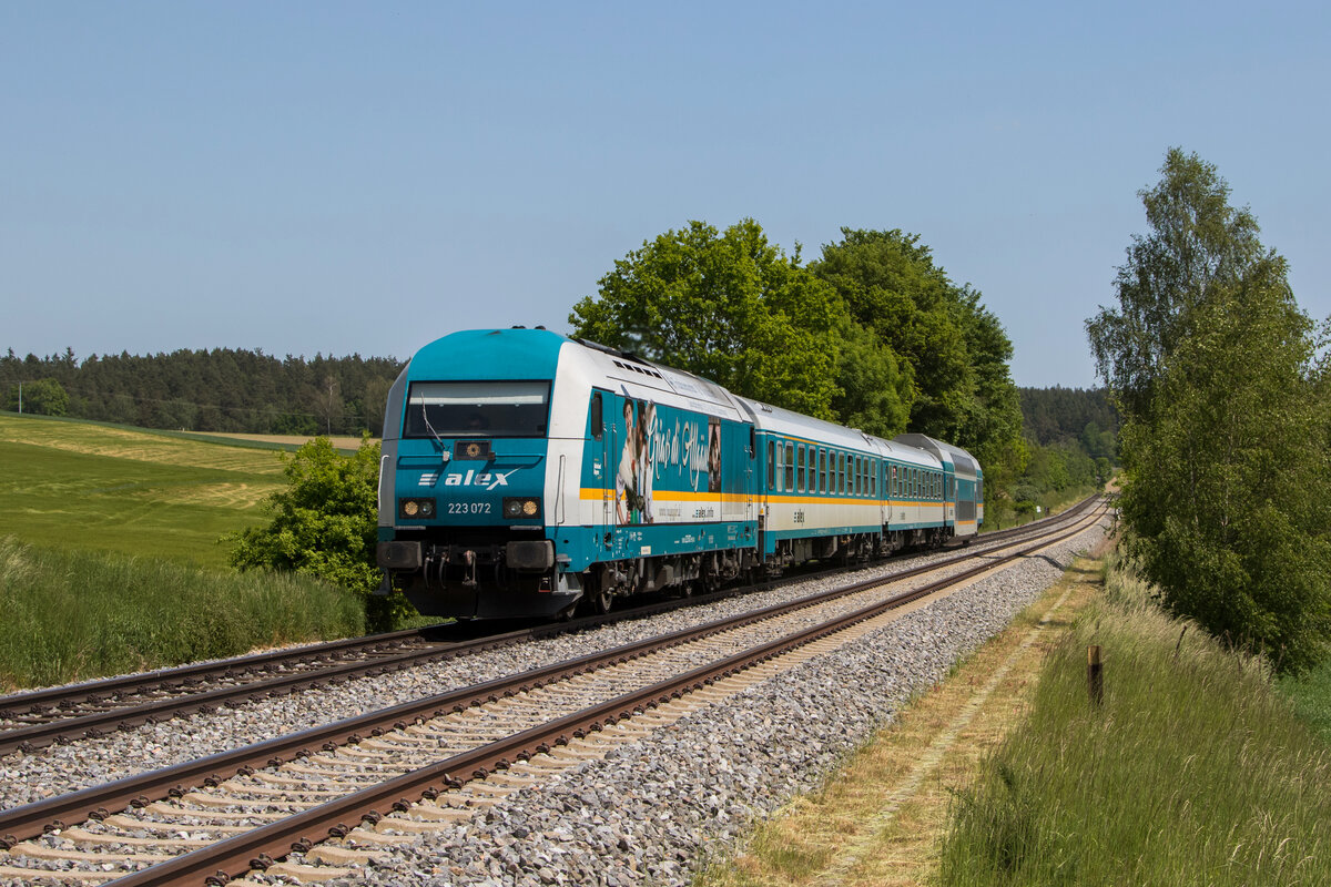 223 072  Gria die Allgu  war am 28. Mai 2023 bei Naabdemenreuth auf dem Weg nach Marktredwitz.