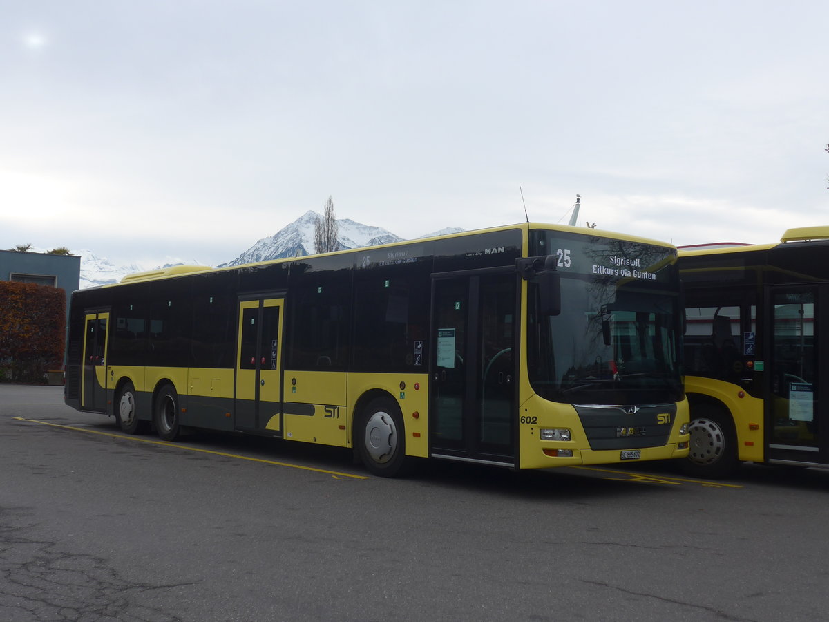 (223'049) - STi Thun - Nr. 602/BE 865'602 - MAN am 20. Dezember 2020 bei der Schifflndte Thun