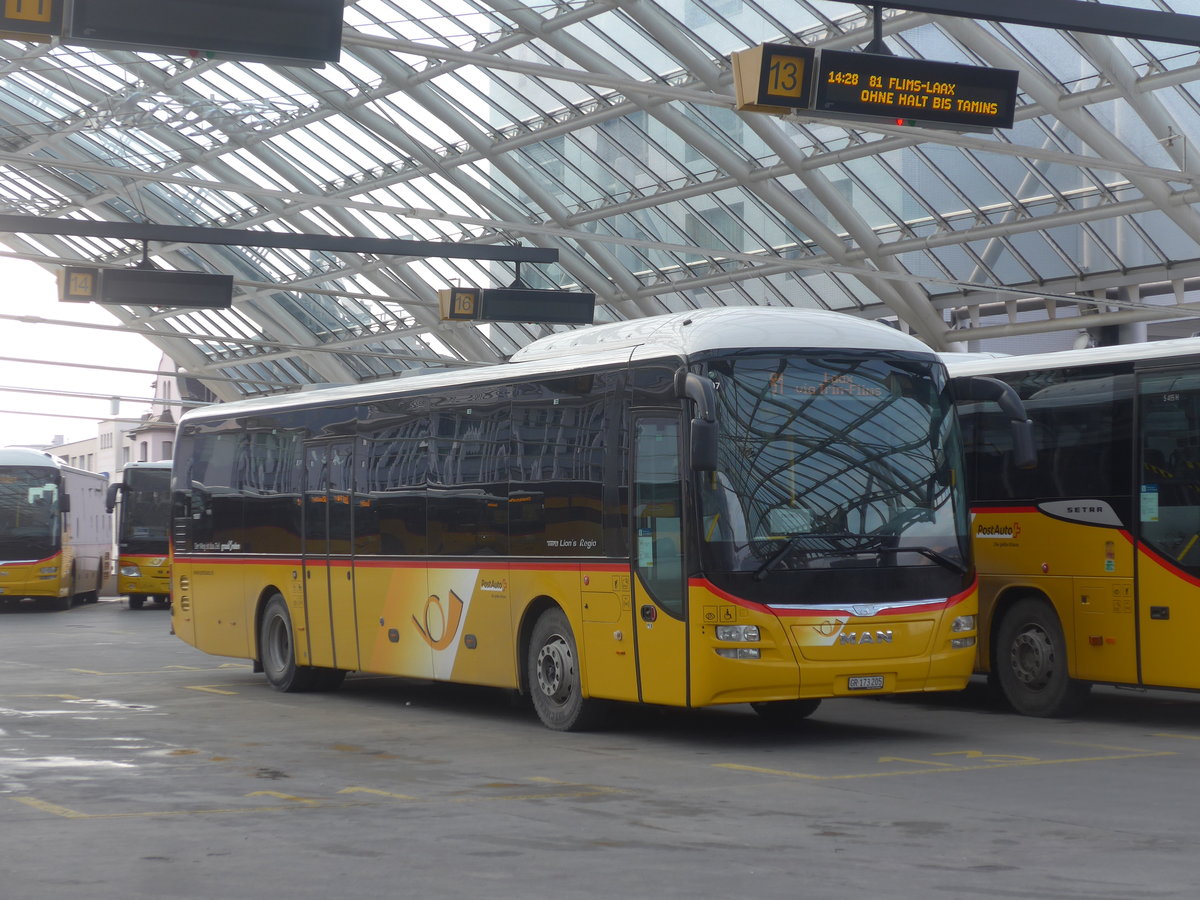 (223'255) - PostAuto Graubnden - GR 173'205 - MAN am 2. Januar 2021 in Chur, Postautostation