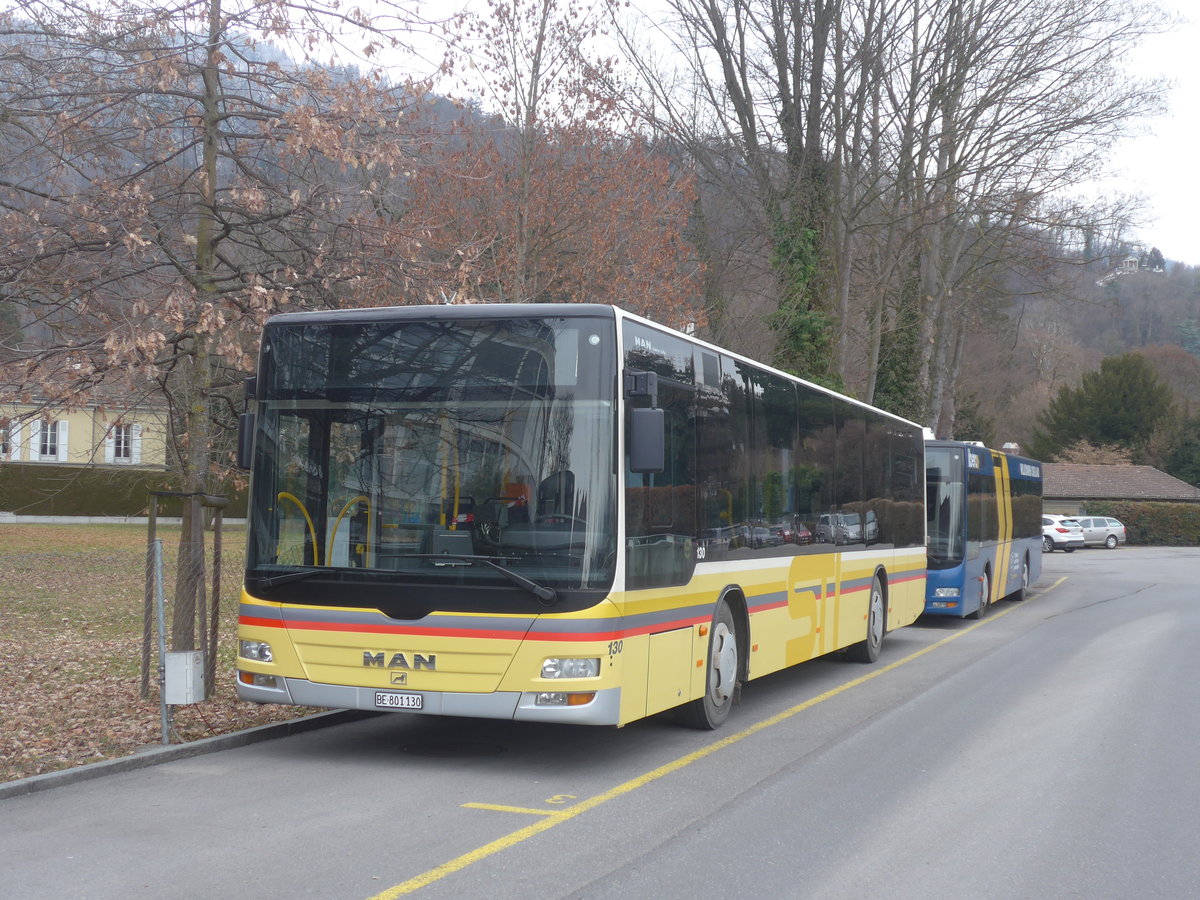 (223'279) - STI Thun - Nr. 130/BE 801'130 - MAN am 5. Januar 2021 bei der Schifflndte Thun