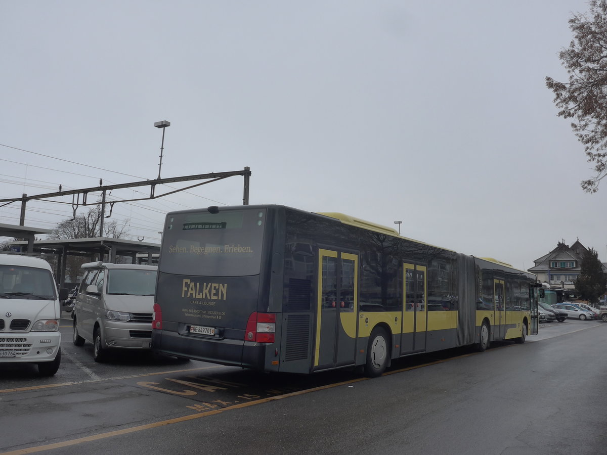 (223'283) - STI Thun - Nr. 701/BE 849'701 - MAN am 6. Januar 2021 in Thun, CarTerminal