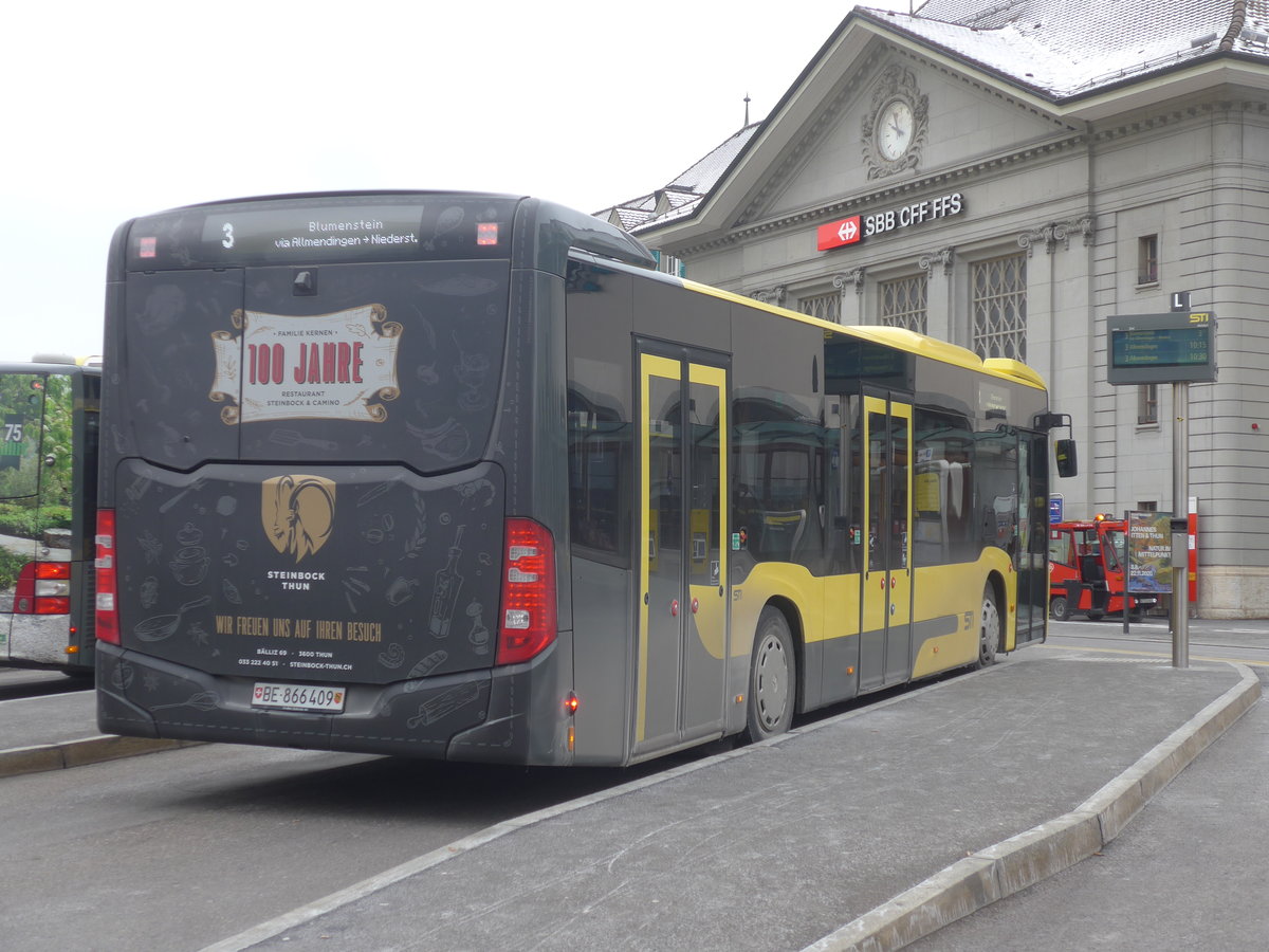 (223'544) - STI Thun - Nr. 409/BE 866'409 - Mercedes am 14. Februar 2021 beim Bahnhof Thun