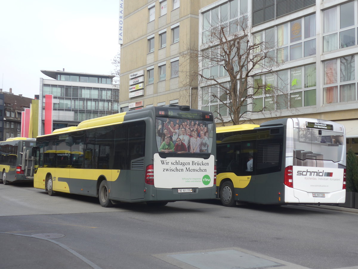 (223'704) - STI Thun - Nr. 155/BE (801'155 - Mercedes am 22. Februar 2021 beim Bahnhof Thun