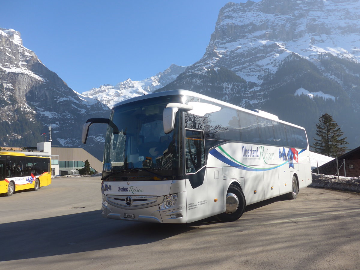 (223'894) - Oberland Reisen, Thun - Nr. 40/BE 376'483 - Mercedes am 28. Februar 2021 beim Bahnhof Grindelwald