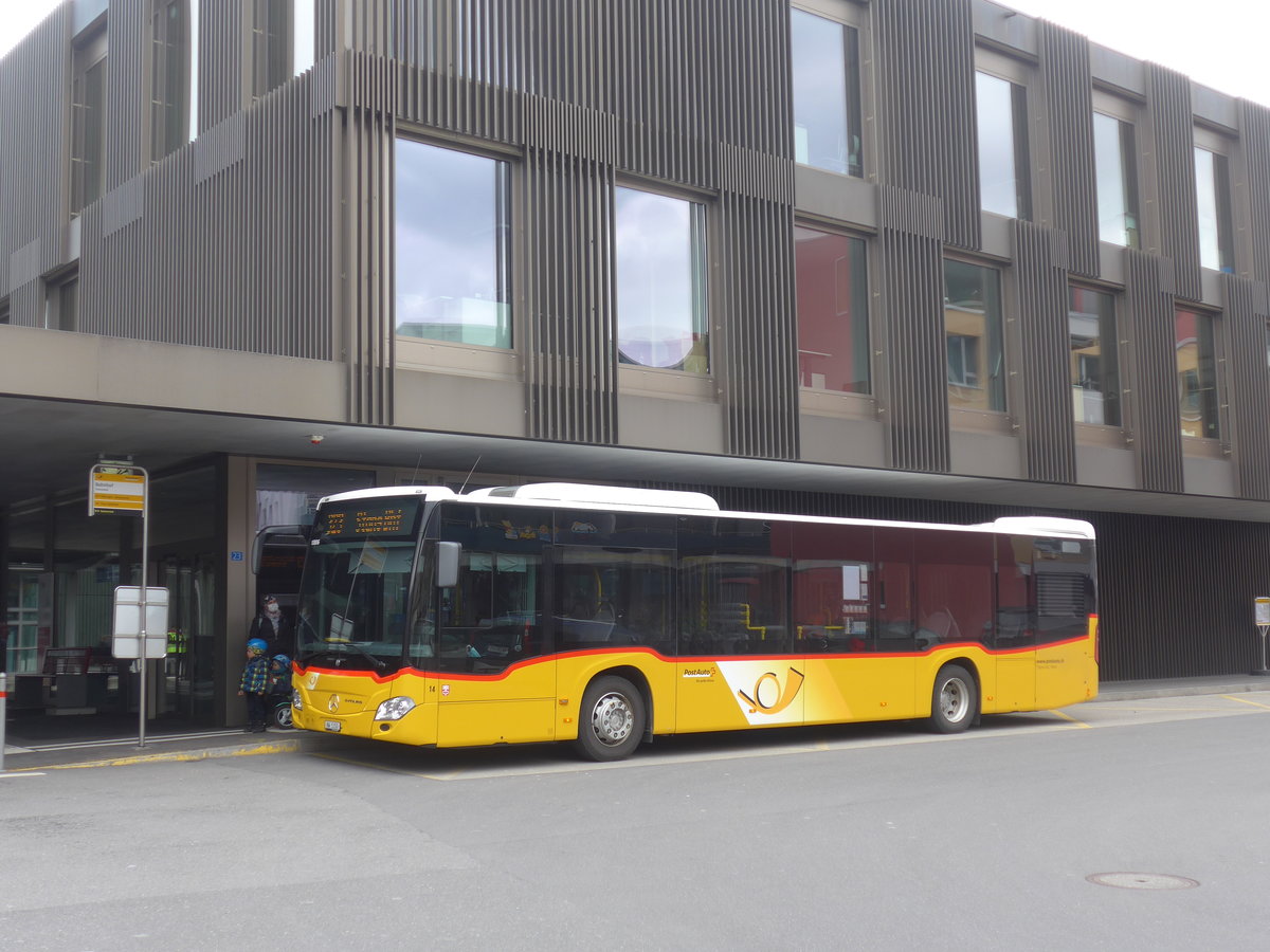 (224'416) - PostAuto Zentralschweiz - Nr. 14/NW 5150 - Mercedes (ex Thepra, Stans Nr. 14) am 27. Mrz 2021 beim Bahnhof Stansstad