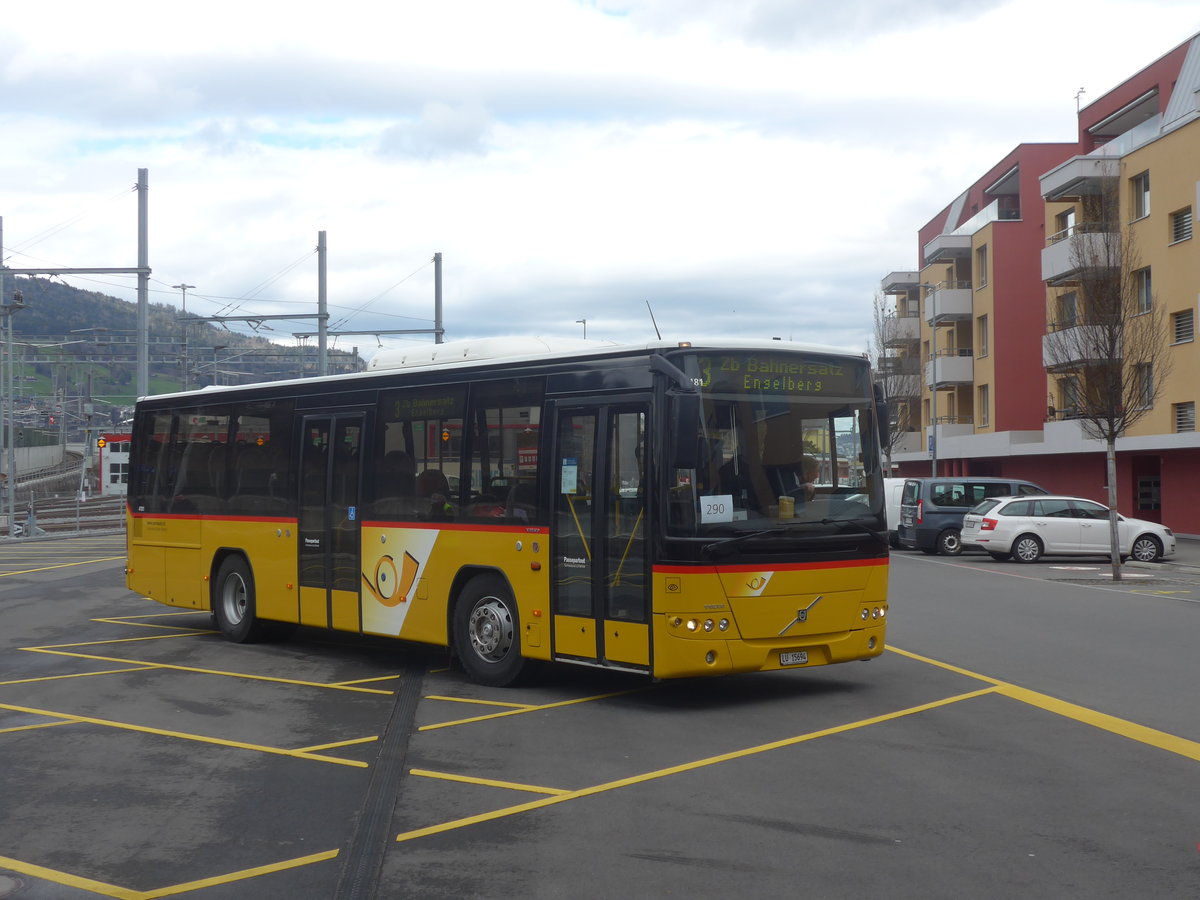 (224'427) - Zurkirchen, Malters - Nr. 9/LU 15'694 - Volvo (ex Huber, Entlebuch) am 27. Mrz 2021 beim Bahnhof Stansstad