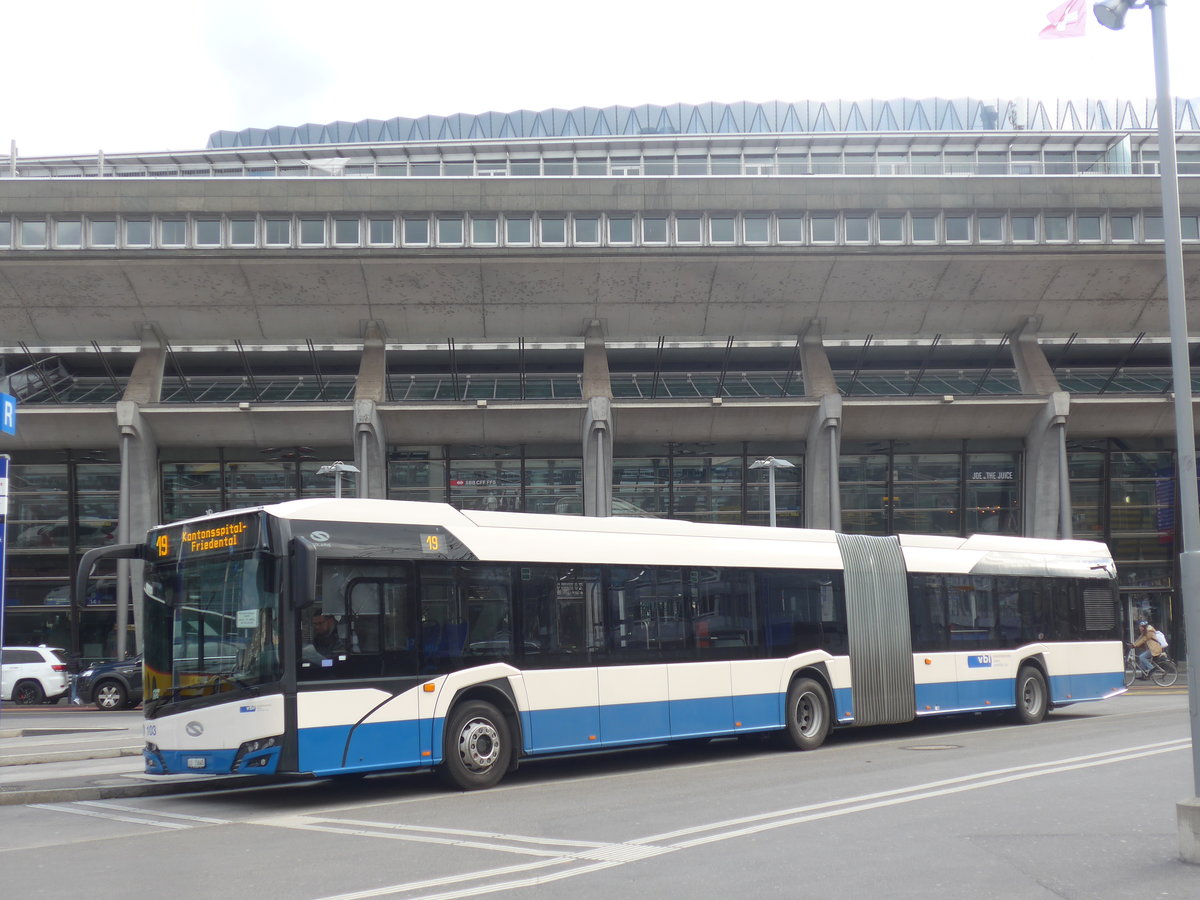 (224'454) - VBL Luzern - Nr. 103/LU 15'645 - Solaris am 27. Mrz 2021 beim Bahnhof Luzern