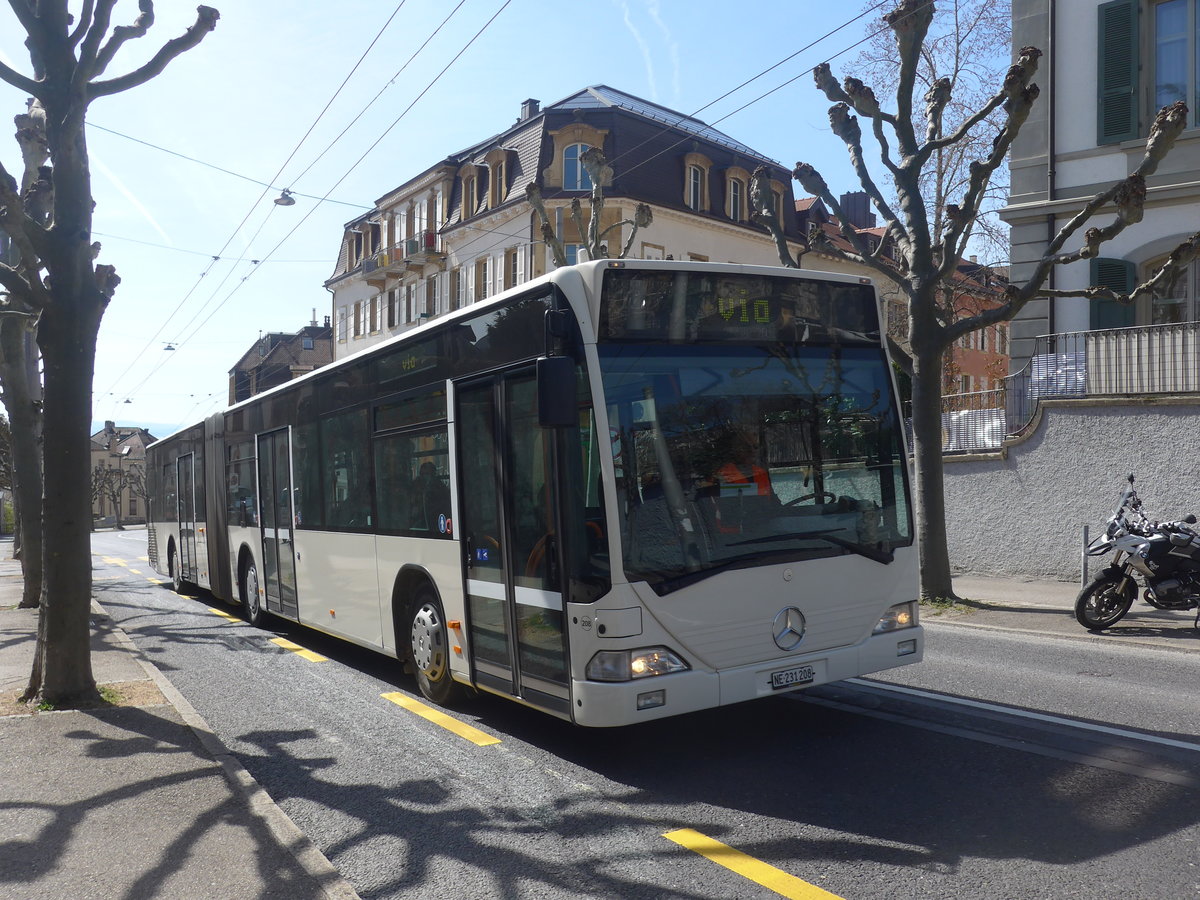 (224'597) - Interbus, Yverdon - Nr. 208/NE 231'208 - Mercedes (ex BSU Solothurn Nr. 40) am 29. Mrz 2021 in Neuchtel, Avenue de la Gare (Einsatz CarPostal) 