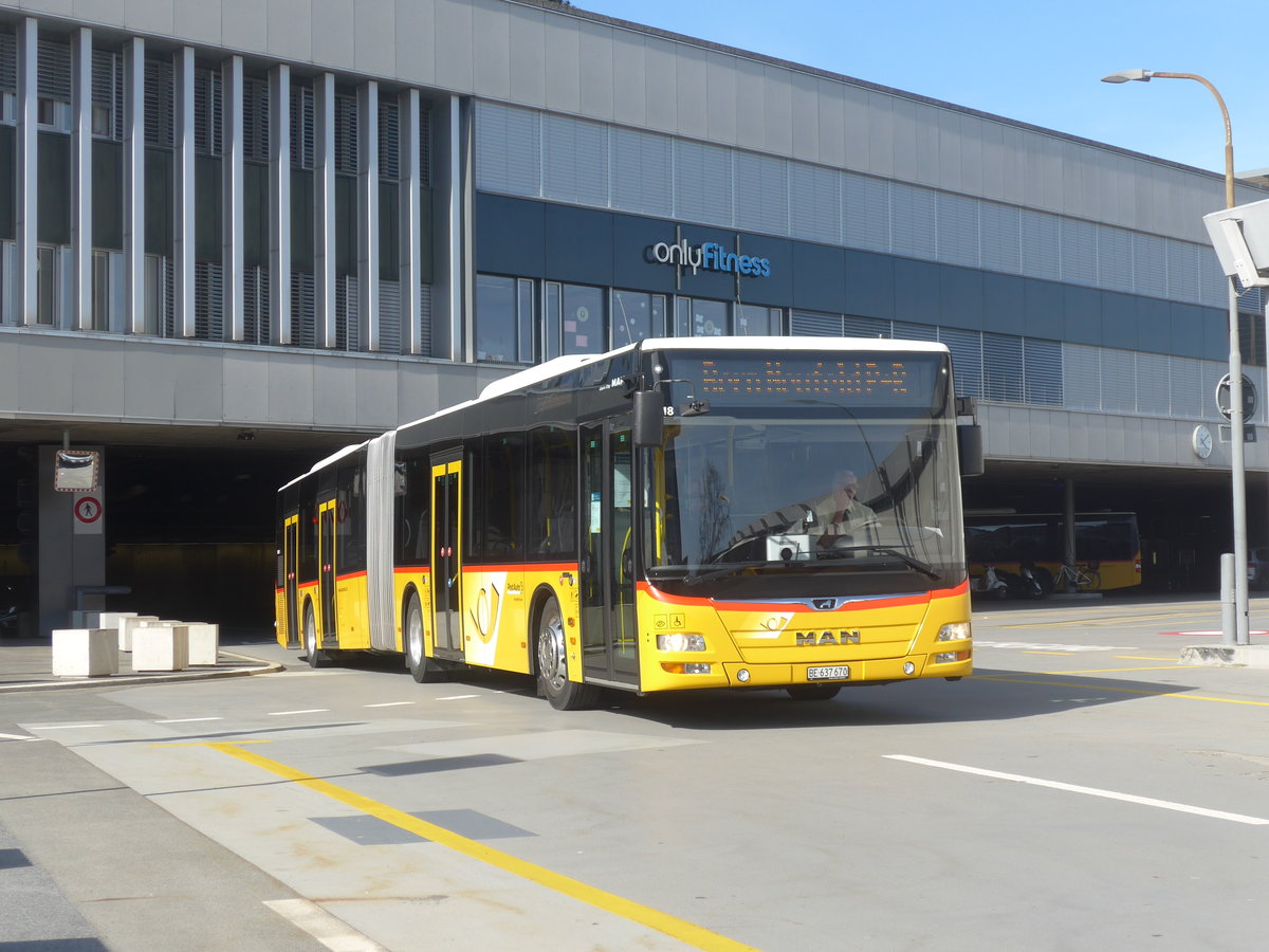 (224'622) - PostAuto Bern - Nr. 670/BE 637'670 - MAN am 29. Mrz 2021 in Bern, Postautostation