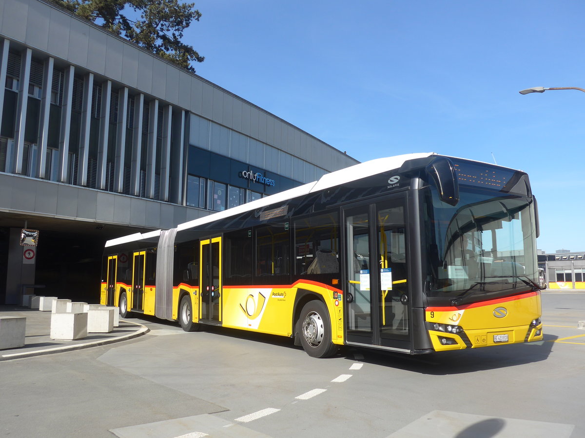 (224'632) - Steiner, Ortschwaben - Nr. 9/BE 433'818 - Solaris (ex AVA Biel Nr. 11) am 29. Mrz 2021 in Bern, Postautostation 