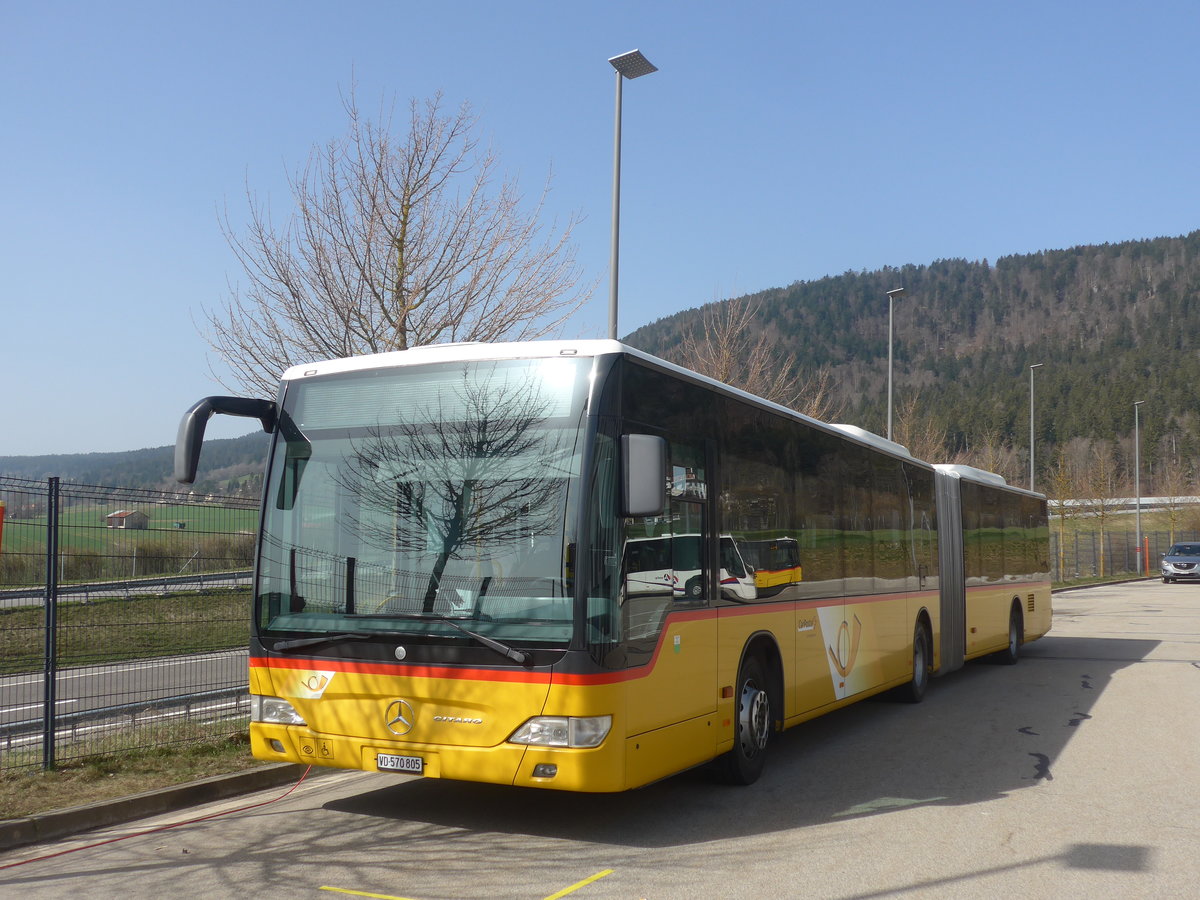 (224'677) - CarPostal Ouest - VD 570'805 - Mercedes (ex SAPJV, L'Isle Nr. 70) am 2. April 2021 in Boudevilliers, SCAN-ne