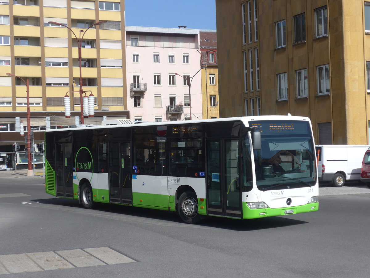 (224'695) - transN, La Chaux-de-Fonds - Nr. 314/NE 48'214 - Mercedes (ex TRN La Chaux-de-Fonds Nr. 314) am 2. April 2021 beim Bahnhof La Chaux-de-Fonds