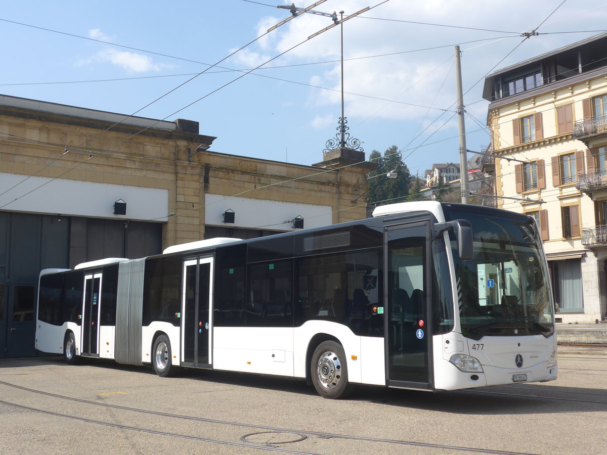 (224'724) - Intertours, Domdidier - Nr. 477/FR 300'477 - Mercedes (ex Nr. 202) am 2. April 2021 in Neuchtel, Dpt transN